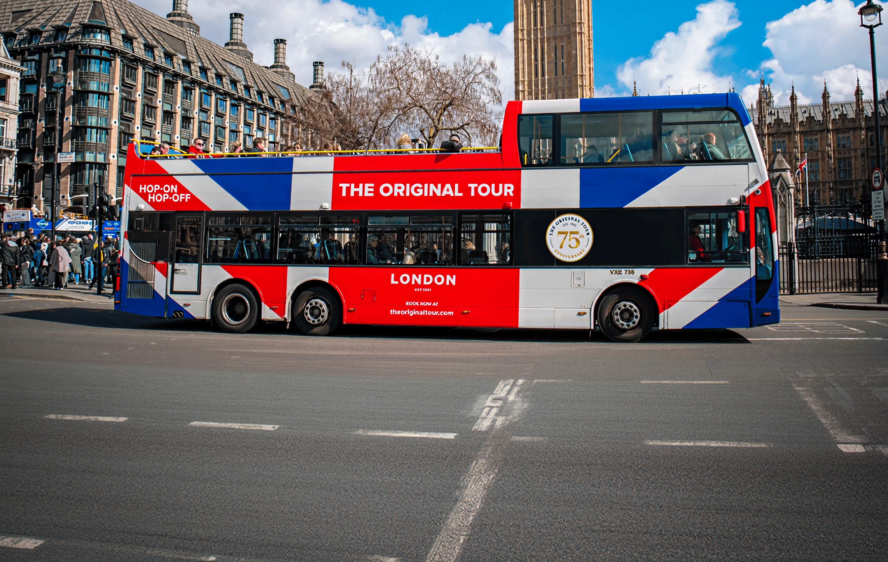 The Original Tour open-top bus with Big Ben in the background