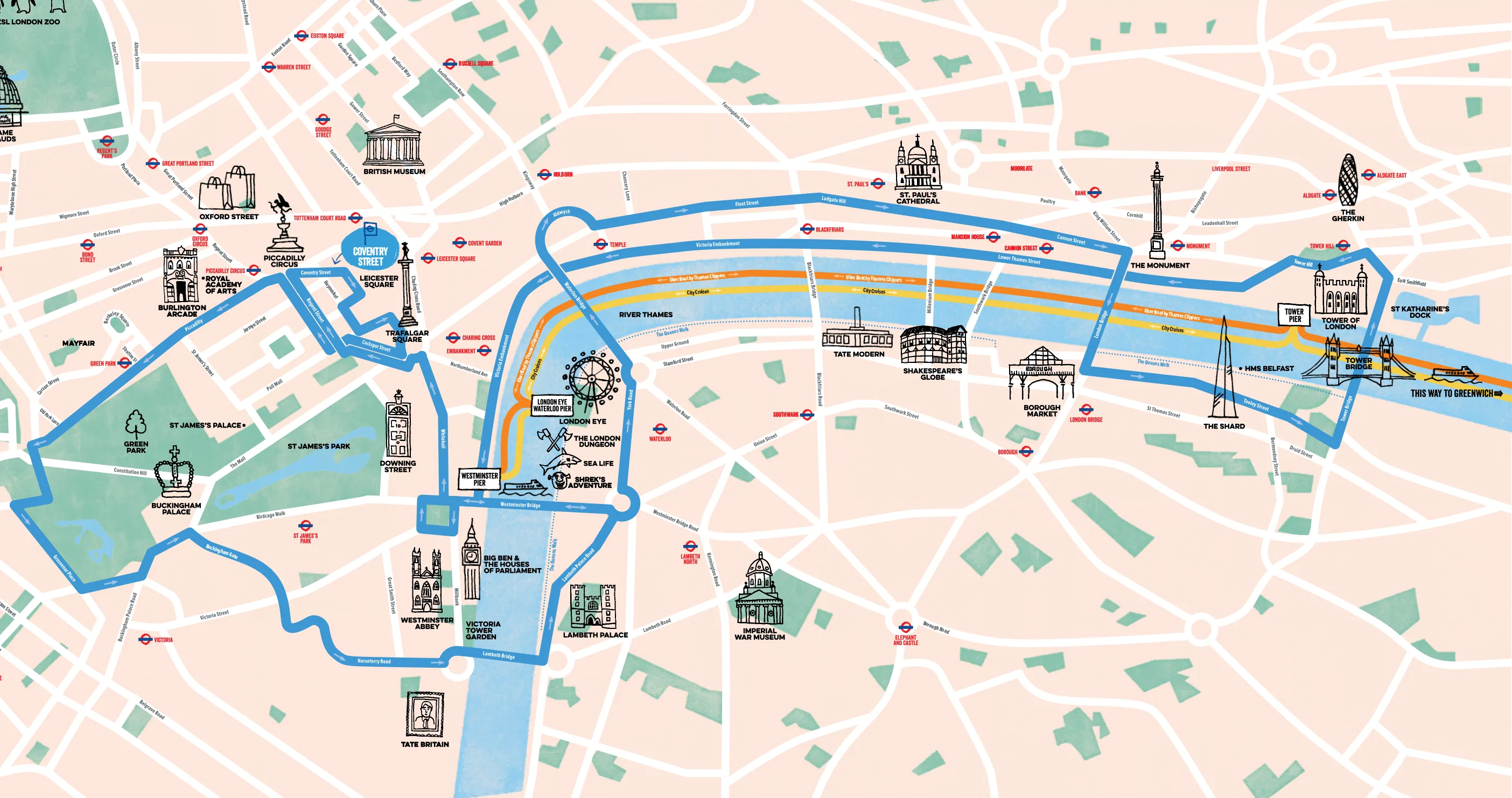 Map of the By Night Tour route
