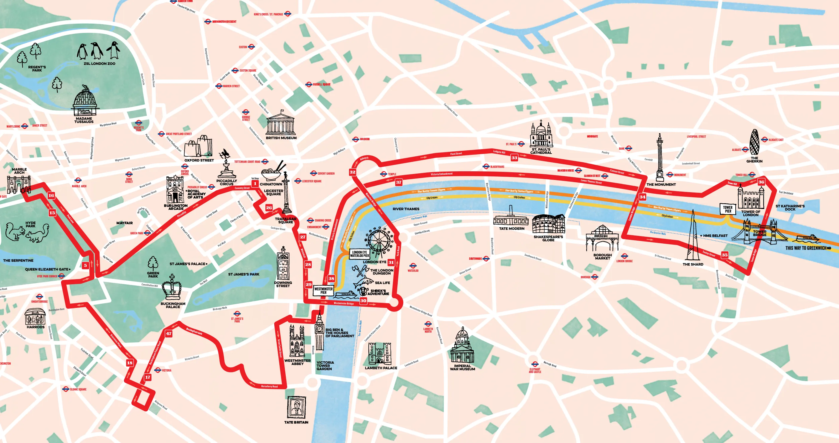 Map of the Red Route