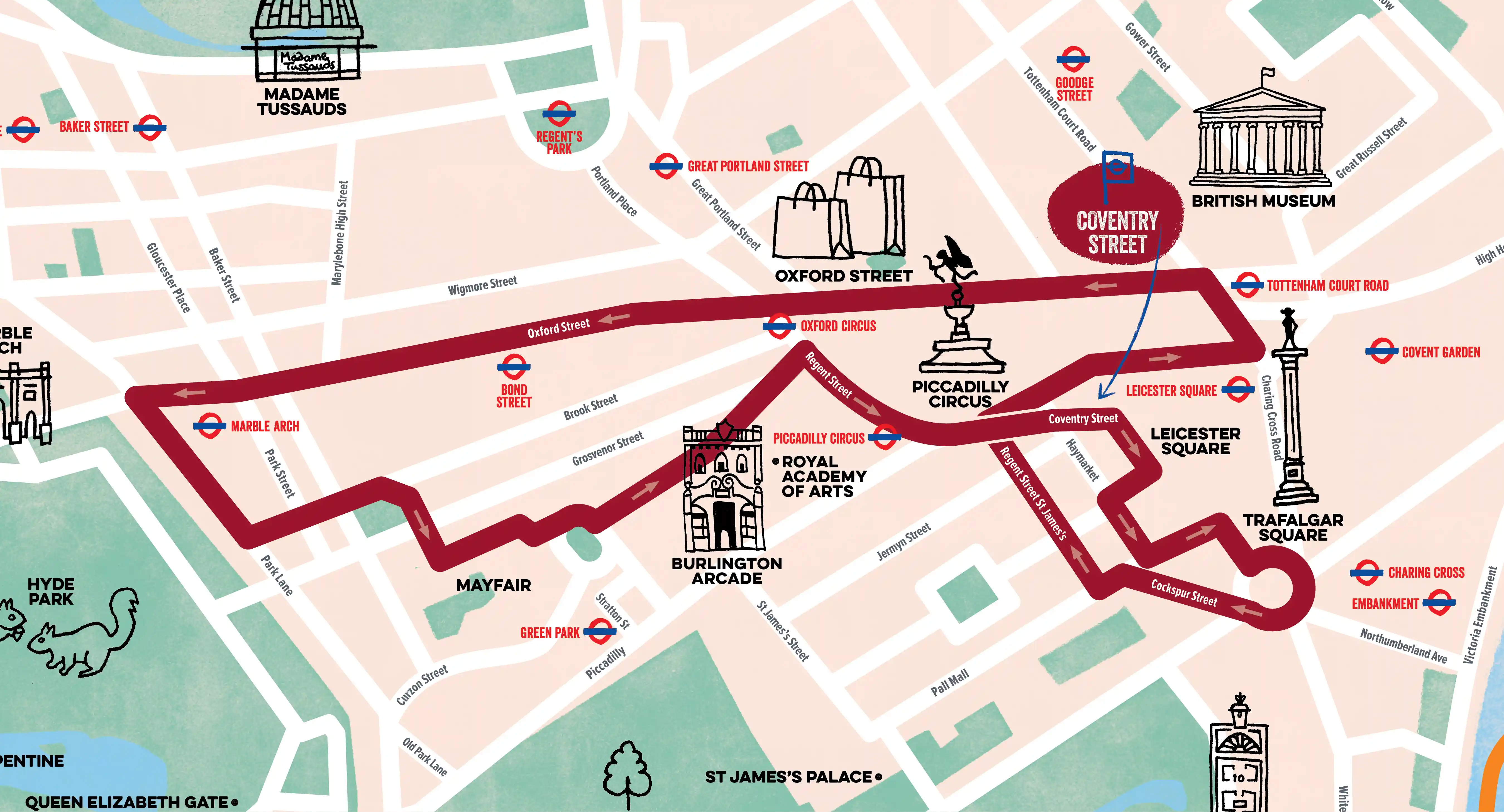 Map of the Christmas Lights Tour route